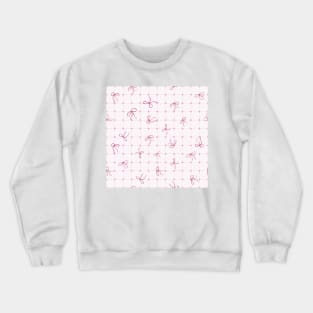 Coquette pink bows on a square patterned background Crewneck Sweatshirt